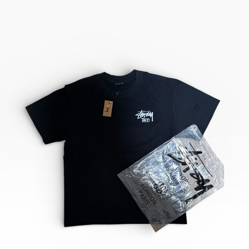 Stüssy Tokyo World Tour Logo T-Shirt Black Size Medium m